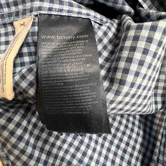 Tommy Hilfiger Blue Checkered Long Sleeve Button Up Shirt Mens Size XS - Picture 11 of 13